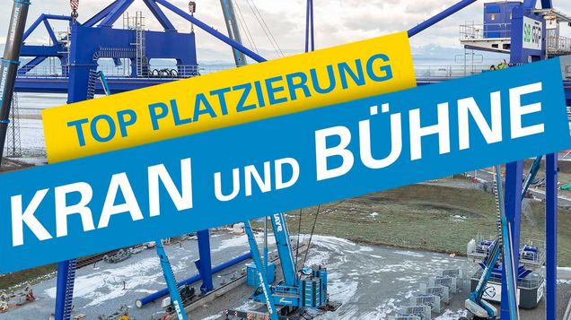 Das Titelbild des Magazins Kran&Bühne zeigt einen Einsatz der Felbermayr Transport- und Hebetechnik.