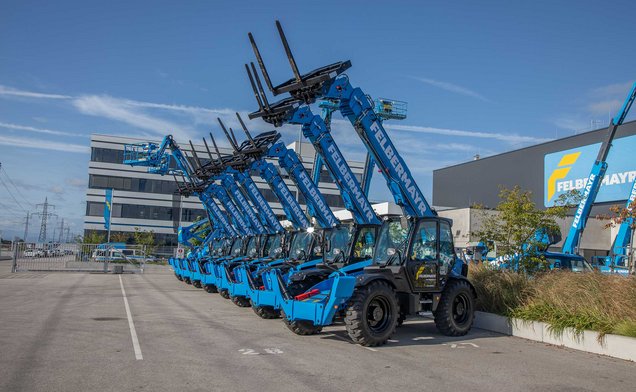 Slide Teleskopstapler F-11 TSX, F-14 TSX und F-18 TSX zum Mieten verfügbar.